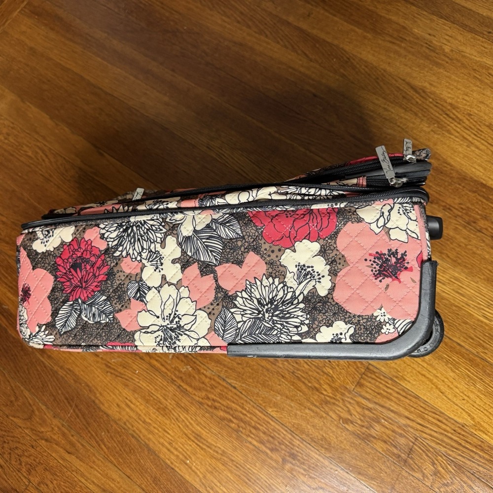 Vera Bradley Floral Carry-On Rolling Soft Case, Retractable Handle, Pink/Black - Picture 5 of 10